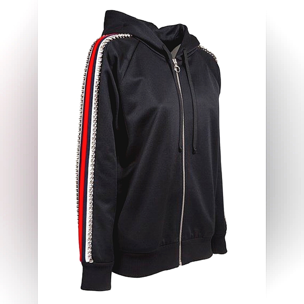 Gucci Technical Jersey Red and Navy Web Jacket